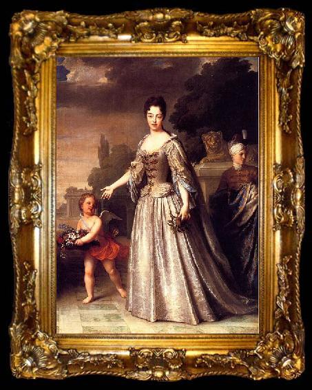 framed  Jean-Baptiste Santerre Portrait of Marie-Adelaide of Savoy, ta009-2